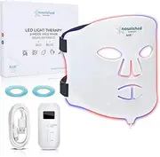 Nourished Bodynskin Portable LED Face Mask with Near-Infrared - Blue, Red Light Therapy for Face - 114 LEDs - Skincare Tool for Wrinkles, Anti-Aging