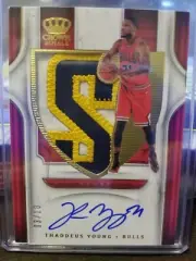 2019-20 Crown Royale Thaddeus Young Silhouette Prime"S"Patch Auto /10 & /20 LOT!