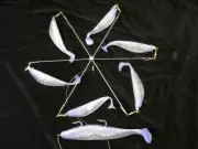 15" WHITE Umbrella Shad Rig/ Striper Fishing Lures/