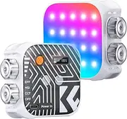 Pocket Video Light Magnetic Fill Light Video Conference Lighting CRI96+ 2500K-9900K Dimmable 21 Lighting Effects for Vlog Selfie Live Streaming Photography White