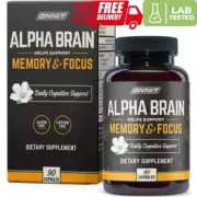 ONNIT Alpha Brain Memory & Focus Premium Nootropic Supplement for Unisex 90 Caps
