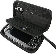 Khanka All-in-one Double Compartment Hard Carry Travel Case Bag for Sony Psvita PS Vita 1000 and PSVita Slim (PSV 2000)/PSP PlayStation 3000 Video Console. Mesh Pocket for Charger Cable/Game Cards