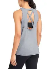 NWT Athleta Unity 2 in 1 Tank, Grey Heather/Black SIZE XS #594746 v1016