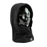 [Volcom] J5552400 Unisex Thermal Neck Warmer (Fleece & Hood) [Travelin HOOD THINGY] Cold Protection Snowboard, BLK_Black, Free Size