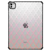 iPad Pro 11-inch (M4) iPad Impact Case Coral and Pink Ombre Quatrefoil Transparent