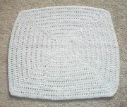 New Uniq Handmade 17" Square Crochet Doily Candle Table Mat White Sparkle