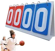 Scoreboard Flipper, Waterproof 4-Digit Tabletop Score Keeper, Portable and Sturdy Multi-Sport Scoreboard for Badminton, Volleyball, Football, Easy Design (7.28x6.3 inches)