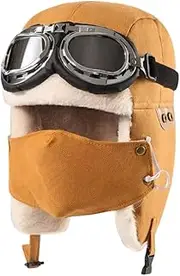 [SkiPdr] Kids Pilot Hat Warm Aviator Cap with Earflaps Unisex Kids Fleece Winter Protect Beanie Hat for Kids Boys Girls, pornographic, 0