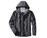 Men's Women's 3 in 1 Winter Ski Jacket Warm Fleece Liner Jacket Snow Coat with Hood-Dark gray male