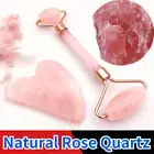 Rose Quartz Powder Crystal Jade Roller Massage Spa Pink Face Massagers gua sha N
