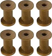 uxcell 6Pcs Wooden Bobbins, 0.87" x 1.18"(WxH) Unfinished Wooden Spools Wire Weaving Bobbins Empty Thread Spools for Crafts DIY Art Embroidery Sewing Thread Twine, Camel