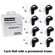 8Rolls 101mmx152mm Large Shipping Labels DK-1241 For Brother QL-1050 1050N 1060N