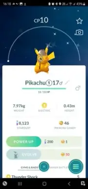 Shiny Pikachu ( Detective Hat ) ( Level 1 ) Pokemon Trade Go