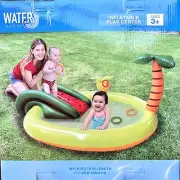 Inflatable Play Center w Slide ~ Sprayer ~ Ring Toss Small Pool Summer Water Fun