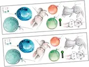 GREENADSCAPE 2 Pack Bunny Wall Stickers Animal Wall Decals for Boys and Girls Rooms Wall Art Decor