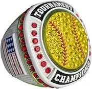 Legacy Rings 1 or 12 Pack Softball Baseball Championship Trophy Ring Tournament Champions or Finalists Green