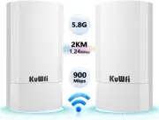 KuWFi 5.8G WiFi Bridge Point to Outdoor,900Mbps CPE200 900Mbps 2KM