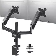 Dual Arm Computer Monitor Desk Mount with Pneumatic Height Adjustment, Full