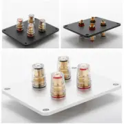 HiFi 4 WAY Banana TERMINAL Wall Panel Plate Chassis Socket Audio GOLD Connector