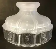 10" Glass Oil Kerosene Lamp Shade Satin Crystal Clear Panels fits Aladdin 520JB