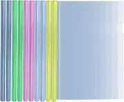 10 Pack Clear Report Covers A4 Size with Sliding Bars, 15mm Presentation File folders Binder, 130 Sheet Capacity, 5 Assorted Colors