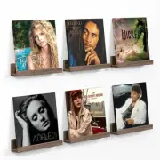 Vinyl Record Holder Rack Album Display Shelf Wall Mount 12 Inch Wooden Pack