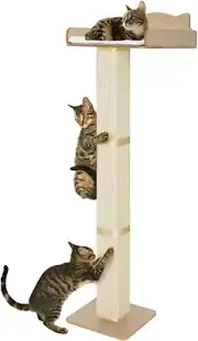 Cat Window Perch with Scratching Post, Cat Hammock for Window with 2 Suction Cup