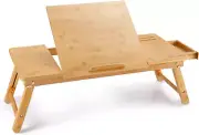 Laptop Desk Bamboo Laptop Table Adjustable Lap Tray Bed Serving Tray Breakfast