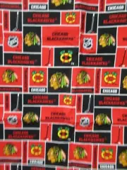 Chicago Blackhawks Cotton Fabric #BLK-840 {Sykel Enterprises} SBTY X 42" NEW