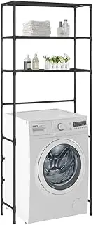 3-Tier Storage Rack Over Laundry Machine Black 69x28x169 cm,Towel Racks & Holders 1.8KG-288330