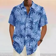 Men's Coconut Tree Tropical Plants Shirt Summer Hawaiian Shirt Aloha Shirt Short Sleeves Shirt Turndown Fashion Designer Casual Outdoor Street Casual Yellow Pi