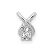 14k White Gold 2.9mm AAA Diamond Chain Slide