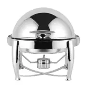 Virtuosa S/S 6 QT Round Chafer, Roll-top Set Includes Food Pan, Water Pan and...