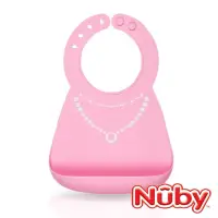 在飛比找蝦皮購物優惠-Nuby 3D立體矽膠圍兜 粉色 板橋【uni-baby】