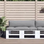 Decor Cushion Pallet Cushions 2 pcs Grey Fabric