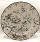 222 Fifth ADELAIDE DINNER PLATES ANTIQUE WHITE s/4 Toile Bird Floral Paisley NEW