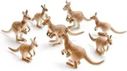 Aydinids 8 Pcs Kangaroo Figurine Miniature Kangaroos Family Simulated Kangaroos Realistic Wild Animals for Desktop Decoration Party Supplies