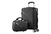 Mazam 2PCS Luggage Suitcase Trolley Set Travel TSA Lock Storage Hard Case Black