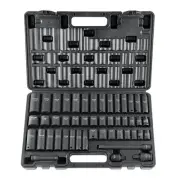 VEVOR 3/8" Drive Impact Socket Set, 48 Piece Socket Set SAE (5/16" -3/4") & Metr
