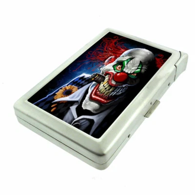 Evil Clowns D9 Cigarette Case with Built in Lighter Metal Wallet