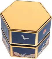 LALADEFIEE Japanese Style Tea Tin Canister Airtight Tinplate Storage Jar for Loose Tea Biscuits