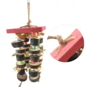 Pet Climbing Ladders Toy Parrot Chewing Toy Chew Ladder Bell Bird Block Knot