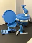 Tupperware Quick Chef Pro System Manual Food Processor in Raindrop Blue - New