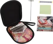 Vaguelly Beautiful Polished Acrylic Thumb Piano 17 Keys Music Instrument for Keyboard Music for Performance Recording Family Outdoor Camping School Party