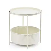 Metal Coffee Table Round - Cream