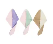 3Pack Microfiber Hair Towel，Hair Drying Towels Wraps for Women Long&Thick Hair with Button -style4