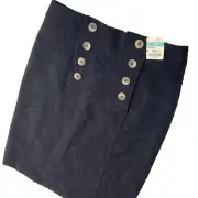 J Mclaughlin Valerie Skirt Black Zebra Jacquard Knee Length Button Sz 2 NWT