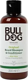 Bulldog Beardcare Original Shampoo and Conditioner, Cleanse your Beard Leaving it Soft, Fresh, Nourished and Conditioned , Contains Aloe Vera, Camelina Oil and Green Tea, 200mL