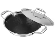 New Vinod SAS Pro Platinum Stainless Steel Kadai with Lid, 28cm, 4.8L- Free Post