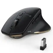 Wireless Mouse, Bluetooth & USB Receiver, 5 Adjustable 2400DPI, Rechargeable,...